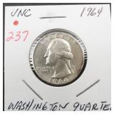 1964 Washington uncirculated quarter