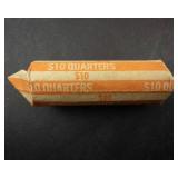 1 roll of 40 silver mostly Washington quarters a few worn Standing liberty. Approx. 7 1/4 oz