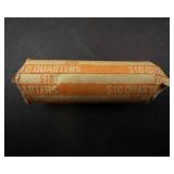 1 roll of 40 silver mostly Washington quarters a few worn Standing liberty. Approx. 7 1/4 oz