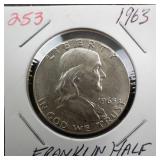 1963 Franklin half dollar