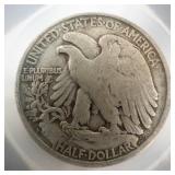 1 tube of 14 mixed date Walking Liberty half dollars:   Approx 5 oz