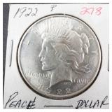 1922 Peace dollar, Very Nice!