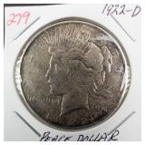 1922-D Peace dollar