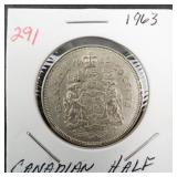 1963 Canadian Silver Half Dollar