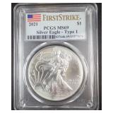 2021  MS69 Type 1  American Eagle First Strike  PCGS slabbed