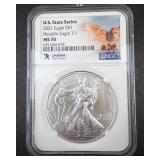 2021  MS70 Type 1  American Eagle  U.S. State Series South Dakota NGC slabbed