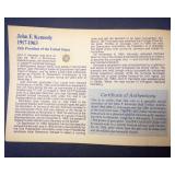 20th Anniversary JFK half dollar tribute 14KT gold miniature, .0049 oz of .999 gold