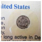 20th Anniversary JFK half dollar tribute 14KT gold miniature, .0049 oz of .999 gold