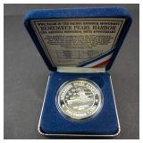 Pearl Harbor memorial clad proof 50th Anniversary medal