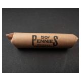 1943-D Steel Wheat Penny Full Roll