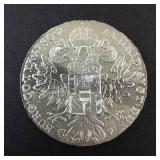 Maria Theresa Thaler BURG CO TYR 1780X Restrike Coin 28.12g.833S