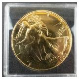 1992 American Silver Eagle -24k Gold Gilded in Case