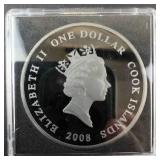 Cook Islands 2008 One Dollar Antonov An 225 MRIYA Gold Gilded Proof 1oz Silver Coin