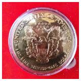 2001 American Silver Eagle -24k Gold Gilded in Wooden Case