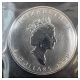 4 Uncirculated 1990 Canadian Silver Dollars