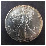 1991 Silver Eagle 1oz Fine Silver One Dollar Coin