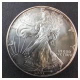 1993 Silver Eagle 1oz Fine Silver One Dollar Coin