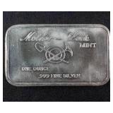 1973 Mother Lode Mint Reno Nevada 1oz Silver Artbar .999 Fine Silver