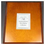 American History Silver Bullion Collection "The Danbury Mint" Wooden Box