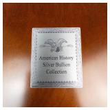 American History Silver Bullion Collection "The Danbury Mint" Wooden Box
