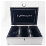 The Complete Collection of U.S Morgan Silver Dollars Silver Tone Box With Key