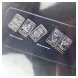 (5) 1 Grams .999 Fine Silver Art Bars -Horse, Panda, Lion, Rat, Dinosaur-