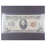 $20 Federal Reserve Note 1934A HAWAII Brown Seal in Sleeve