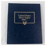 4 (Empty) Coin Binders and US Silver Eagles 1986 Collection Booklet