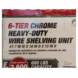 HYPER TOUGH 6-TIER CHROME HEAVY DUTY WIRE SHELVING UNIT