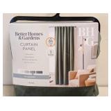 NEW BETTER HOMES & GARDENS CURTAIN PANEL GREEN VELVET