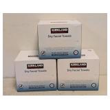 (3) NEW KIRKLAND SIGNATURE DRY FACIAL TOWELS 50CT