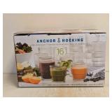 ANCHOR HOCKING GLASS DRINKING SET 16PC