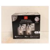 GLOBE RECHARGEABLE SCONCES 2PK (BRUSHED NICKEL FINISH)