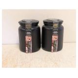 (2) THYME & TABLE CERAMIC CANISTER WITH LID