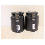 (2) THYME & TABLE CERAMIC CANISTER WITH LID