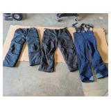 (3) PAIRS OF SNOWPANTS (2 BLACK + 1 BLUE)