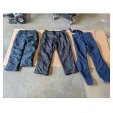 (3) PAIRS OF SNOWPANTS (2 BLACK + 1 BLUE)