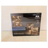 EVERGREEN LED GLASS CUBE TOWERS 3PK