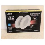 FEIT ELECTRIC LED DIMMABLE RECESSED DOWNLIGHTS 850 LUMENS 2PK