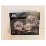 EVERGREEN LED GLASS SPHERES 3PK