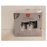 GLOBE RECHARGEABLE SCONCES 2PK (MATTE BLACK FINISH)