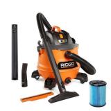 RIDGID 14 Gal. 6.0 Peak HP NXT Shop Vacuum Wet Dry Vac with Fine Dust Filter, Locking Hose, Wands and Attachments HD1400