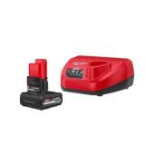 Milwaukee M12 12-Volt Lithium-Ion XC High Output 5.0 Ah Battery Pack with Charger Starter Kit