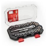 Husky 3/8 in. Drive Ratchet SAE/Metric Standard Socket Set (24-Piece)