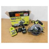 RYOBI ONE+ HP 18V Brushless Cordless Compact 6-1/2 in. Circular Saw w/ 4ah battery and Charger