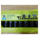 RYOBI 1/2 in Metric Deep Impact Socket Set (11-Piece)