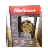 (3) Kwikset Polished Brass Double Cylinder Deadbolt featuring SmartKey Security