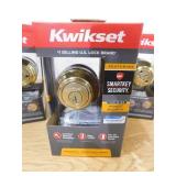 (3) Kwikset Polished Brass Double Cylinder Deadbolt featuring SmartKey Security