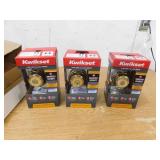 (3) Kwikset Polished Brass Double Cylinder Deadbolt featuring SmartKey Security