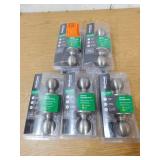 (5) Kwikset Polo Satin Nickel Hall/Closet Door Knob Featuring Microban Antimicrobial Technology